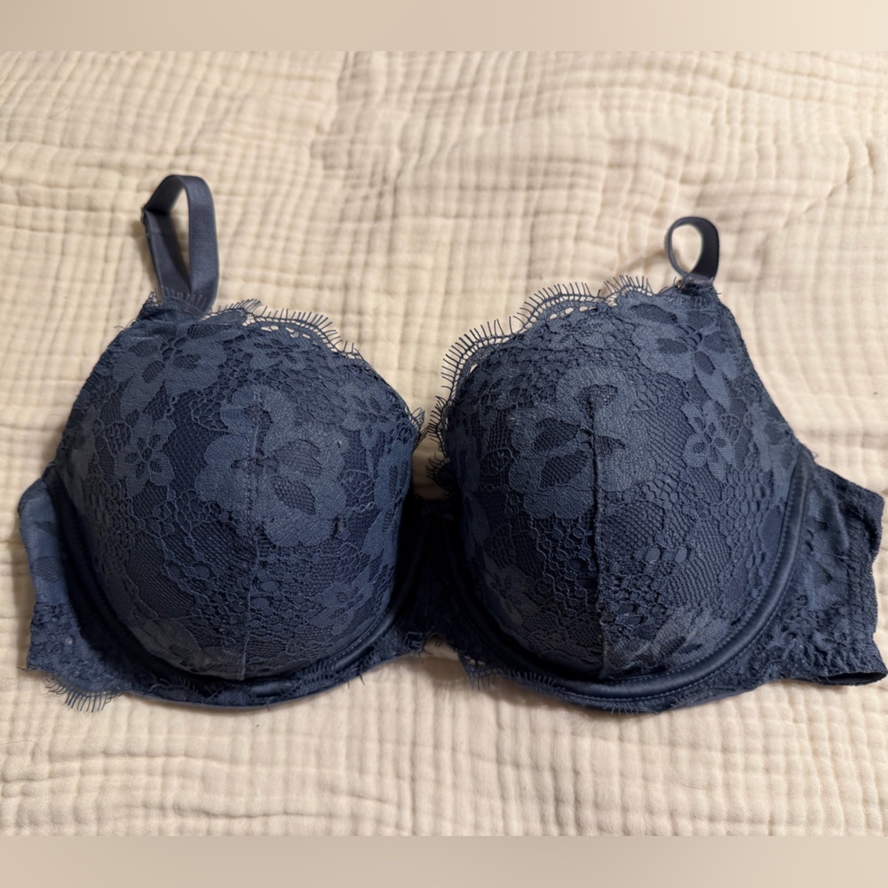 Victoria's Secret Dusty Blue Lace Bra